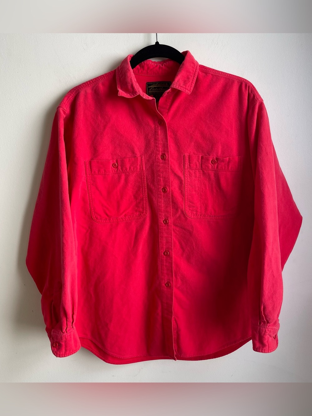 Vintage 80s Eddie Bauer Red Flannel Shirt Button Women’s Gorpcore Soft Large